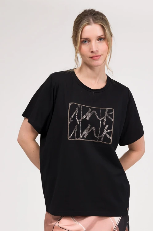 czarny t-shirt damski z ozdobnym nadrukiem anekke 42271-106-206.jpg