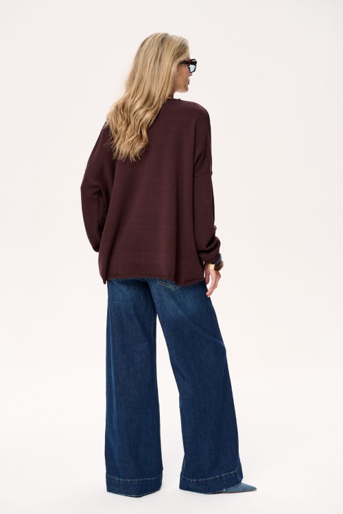sweter damski brązowy w kotki blue shadow4.jpg
