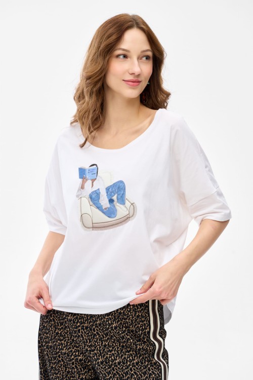 biały t-shirt z kolorowym nadrukiem blue shadow4.jpg