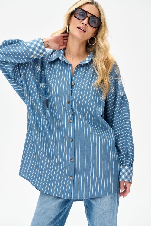 niebieska koszula damska oversize blue shadow6.jpg
