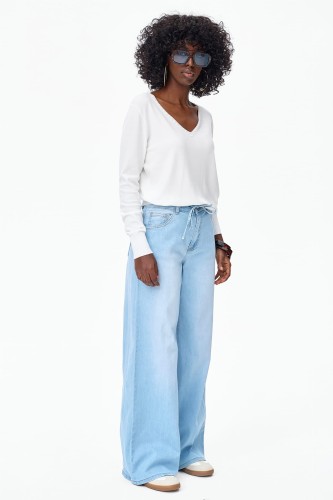 jeansy damskie wide leg z wiązaniem blue shadow1.jpg