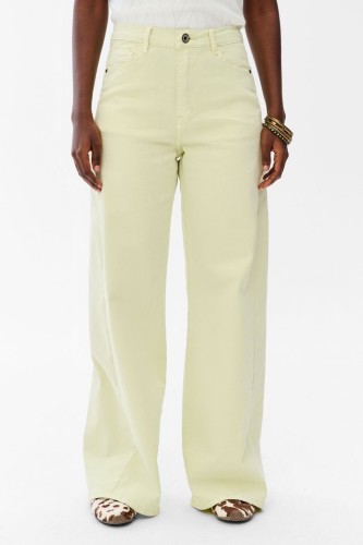 jeansy damskie wide leg pistacja 1