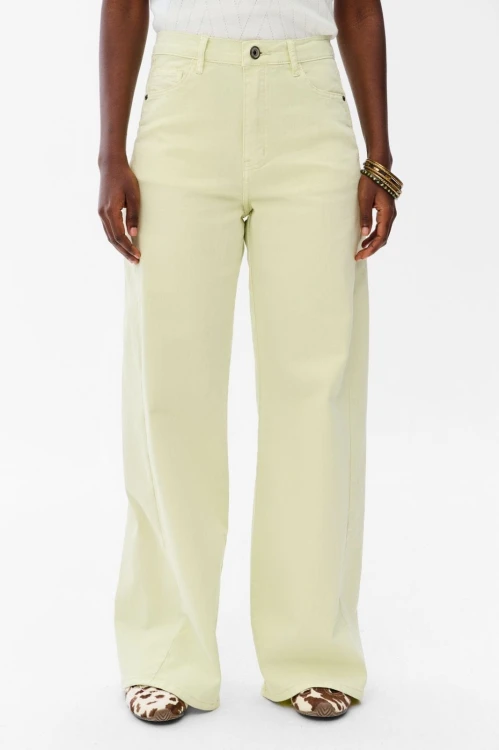 jeansy damskie wide leg pistacja 1